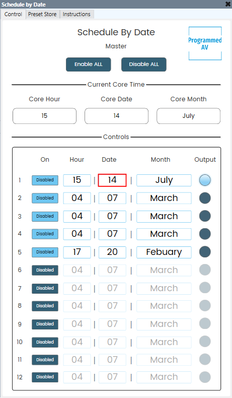 Q-SYS Scheduler Suite interface