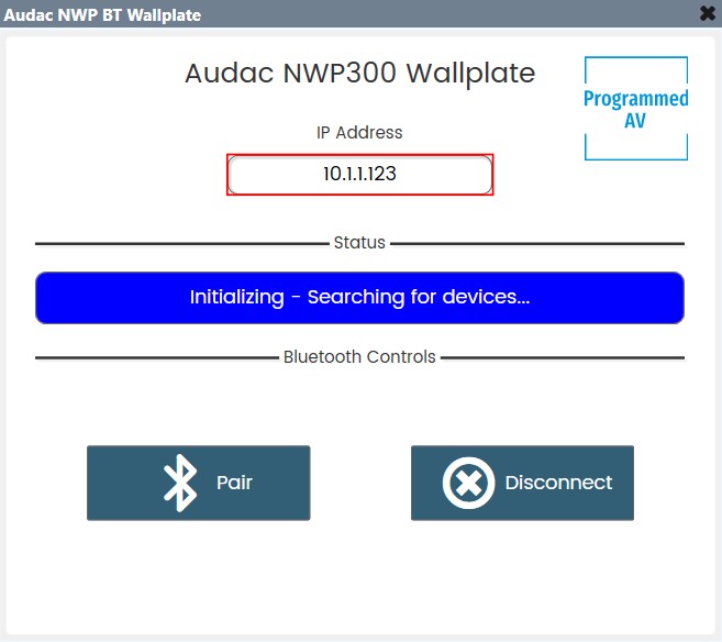 AUDAC NWP wallplate plugin interface