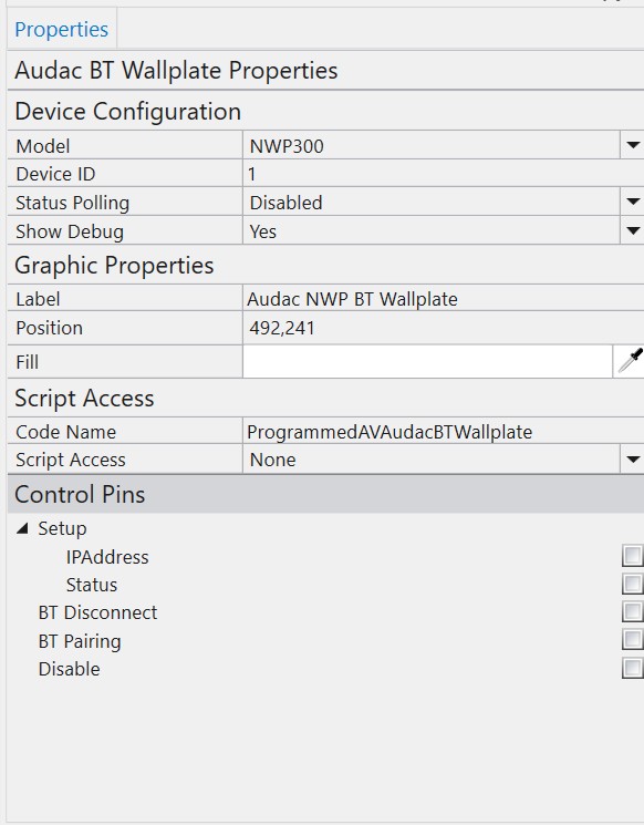 AUDAC NWP wallplate plugin interface