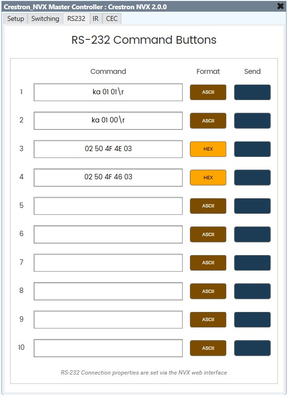 Crestron NVX plugin interface