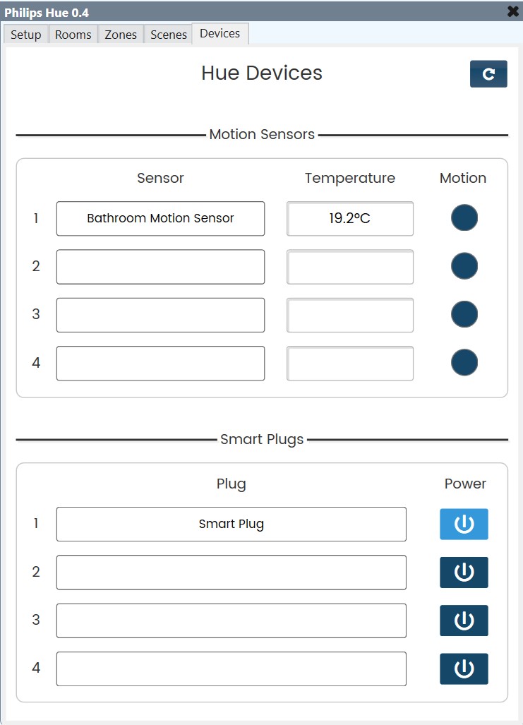 Philips Hue integration interface